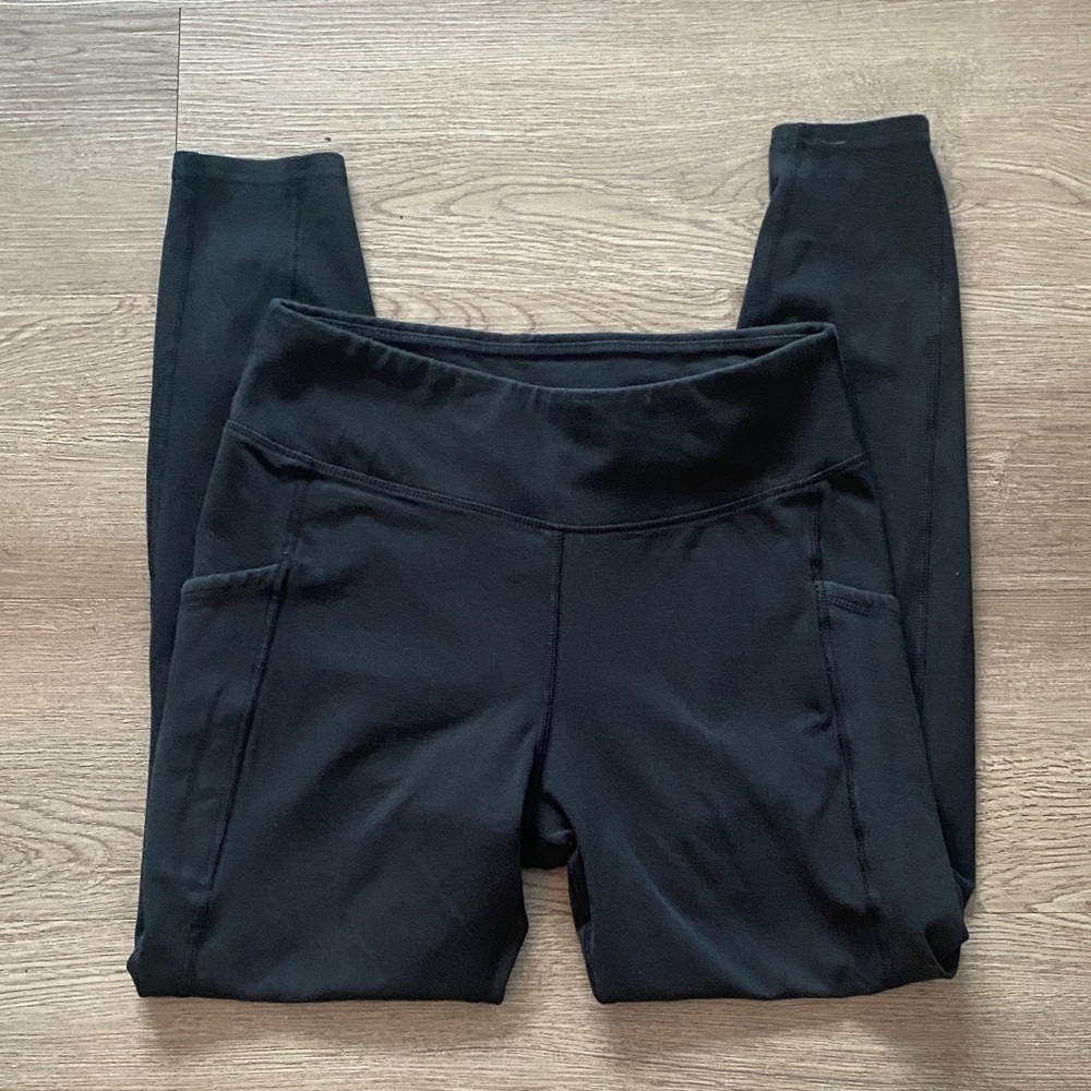 Pact Women’s Black High Waisted Organic Cotton Leggings with Side Pockets